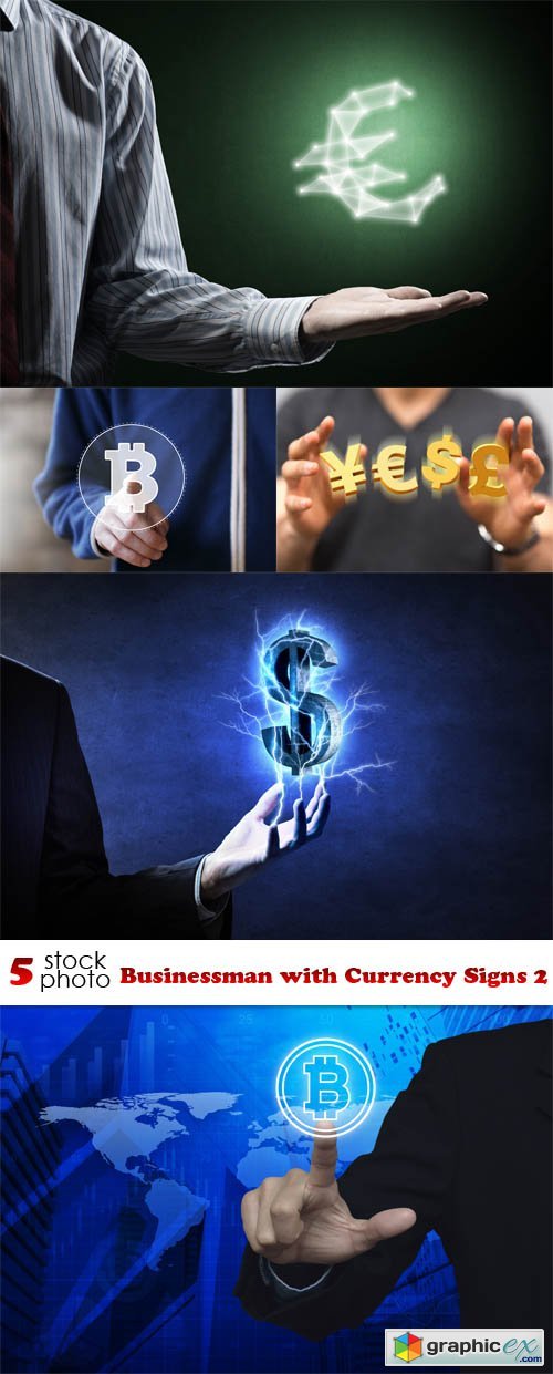 Photos - Businessman with Currency Signs 2