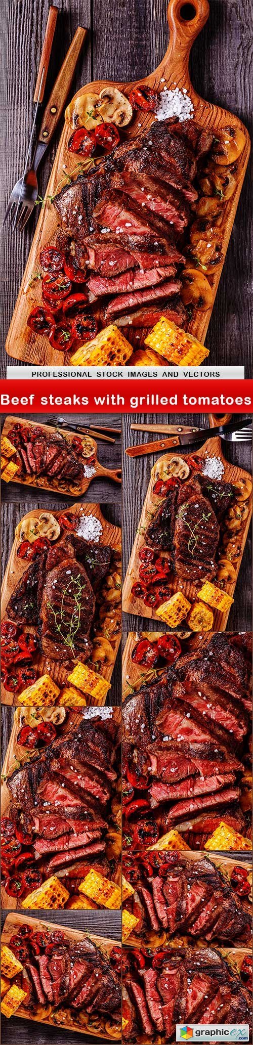 Beef steaks with grilled tomatoes - 9 UHQ JPEG