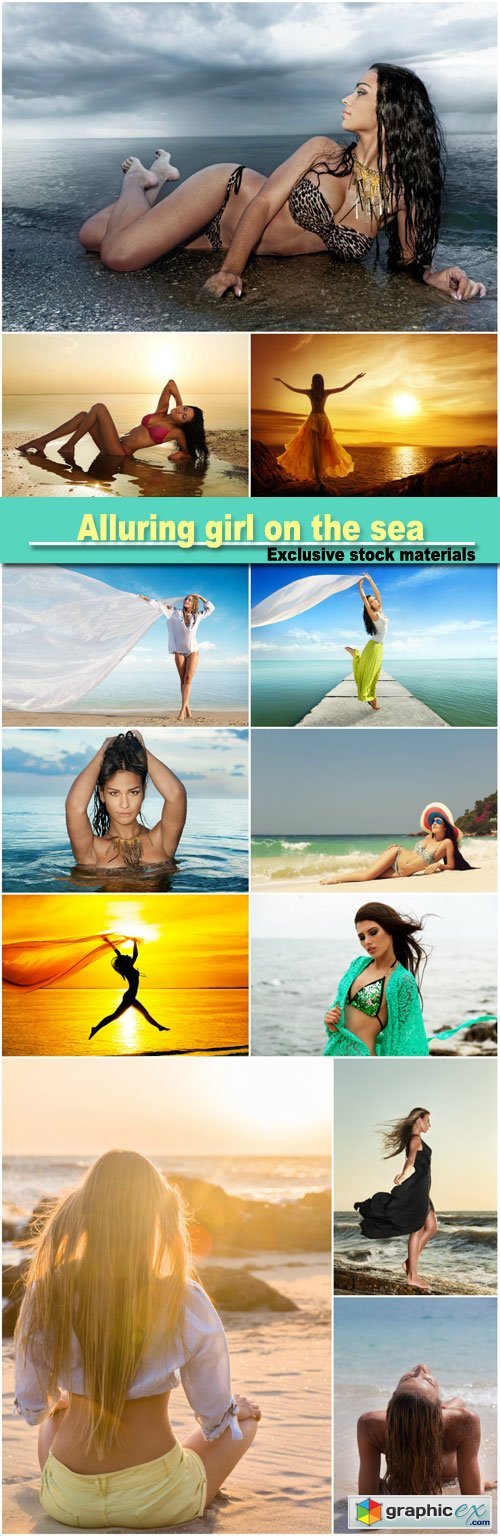Alluring girl on the sea, summer, vacation