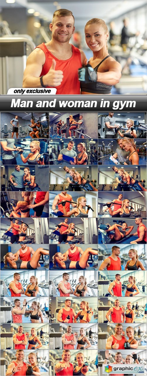 Man and woman in gym - 30 UHQ JPEG