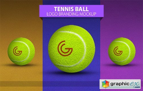 PSD Mock-Up - Tennis Ball Logo Branding
