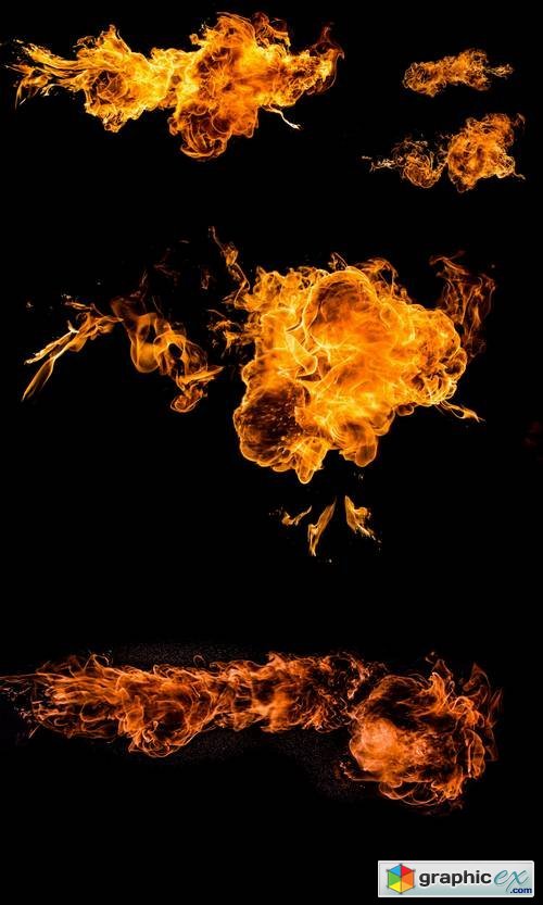 Fire in Black Background
