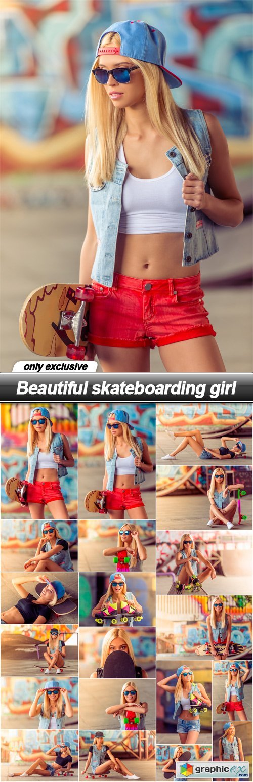 Beautiful skateboarding girl - 20 UHQ JPEG