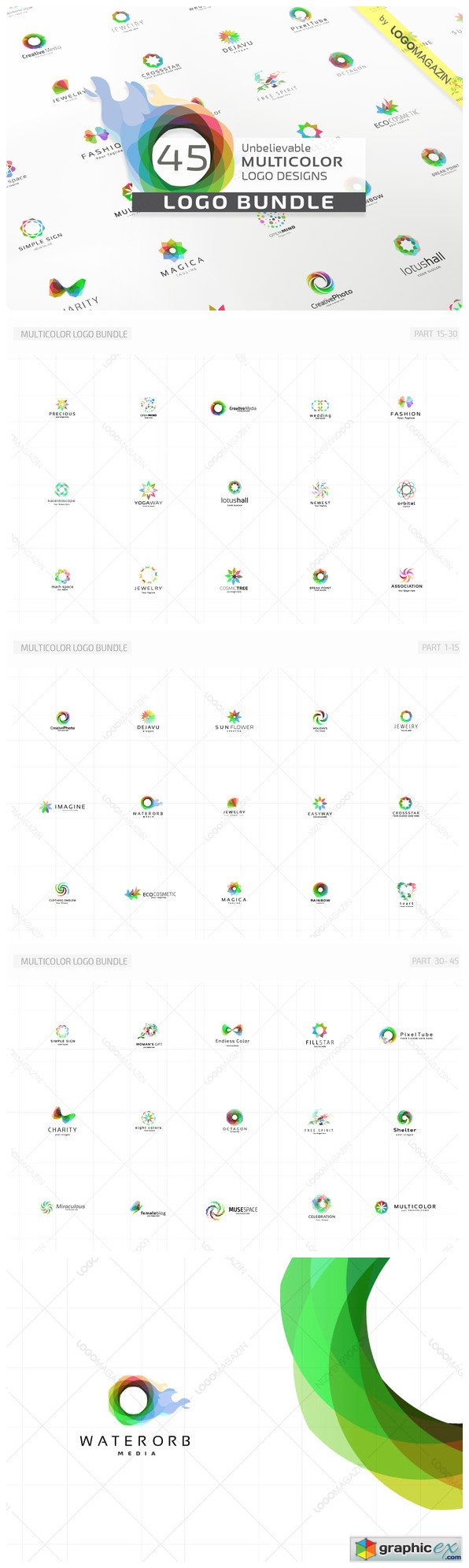 45 Multicolor Logos Bundle
