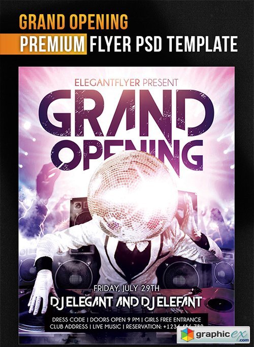 Grand Opening  Flyer PSD Template + Facebook Cover