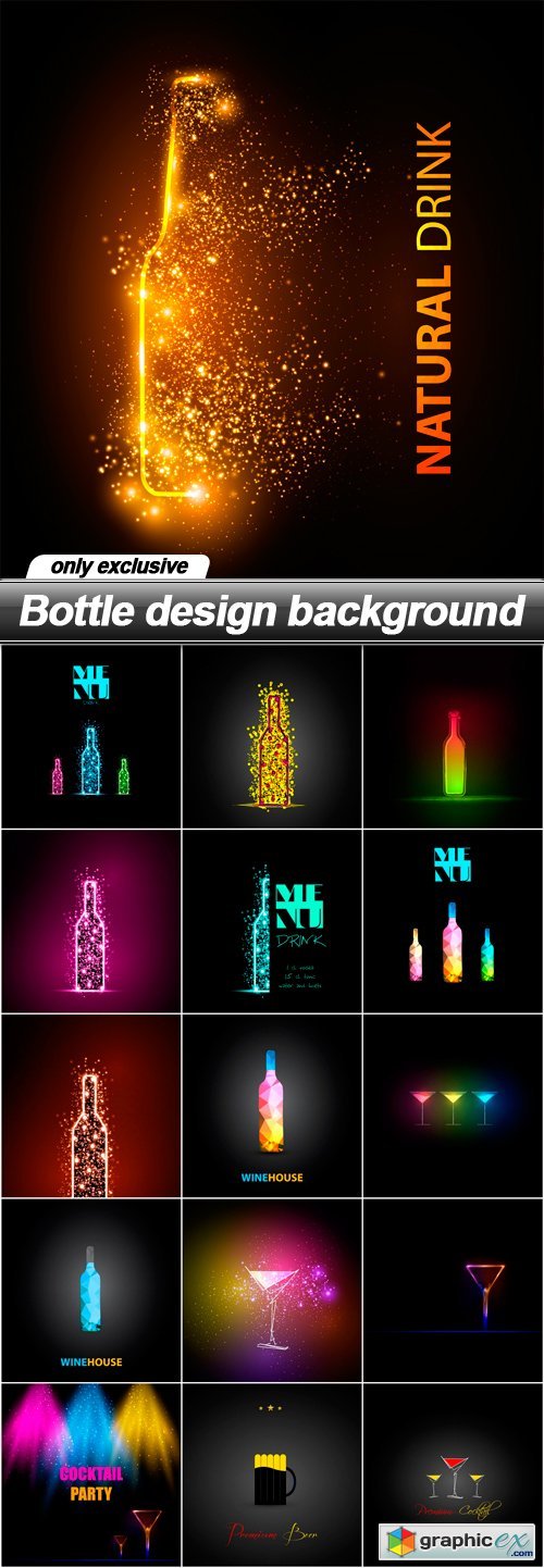 Bottle design background - 16 EPS