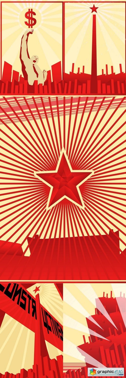 Communist propaganda poster with modern design