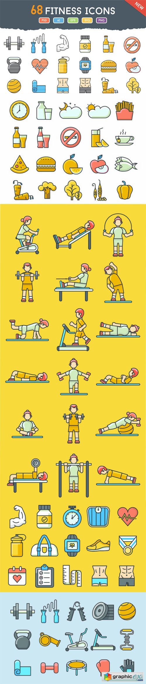 68 Funky Fitness Icons