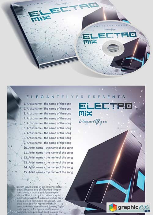 Electro Mix CD Cover PSD Template