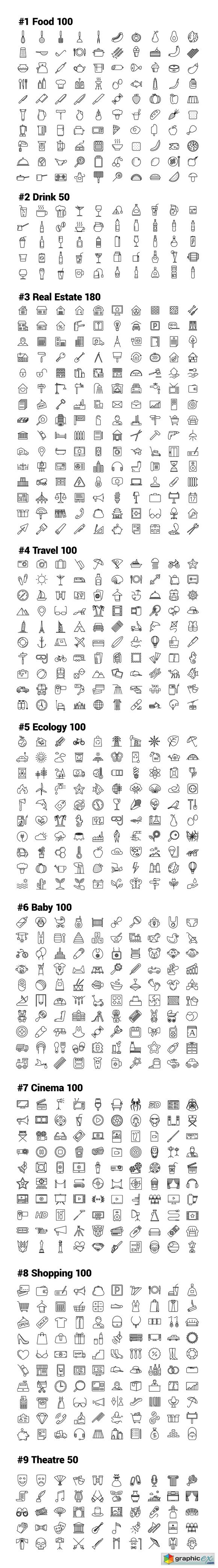 880 line icons