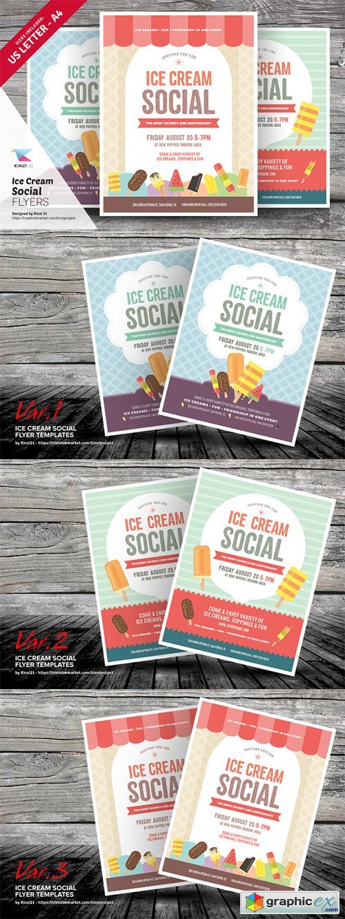 Ice Cream Social Flyer Templates