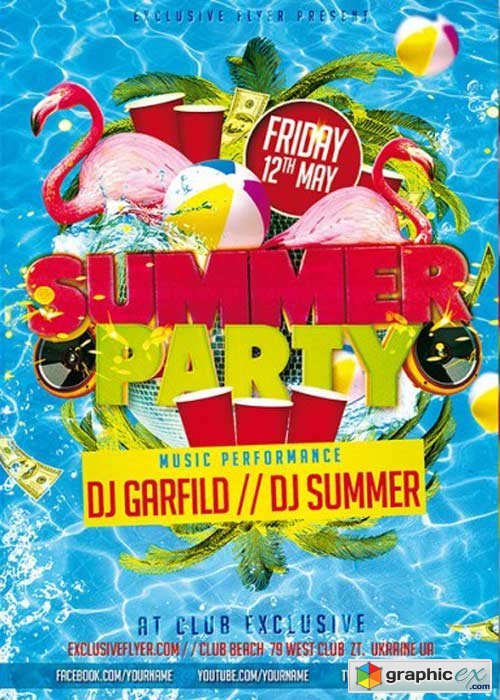 Summer Party V17 Premium Flyer Template