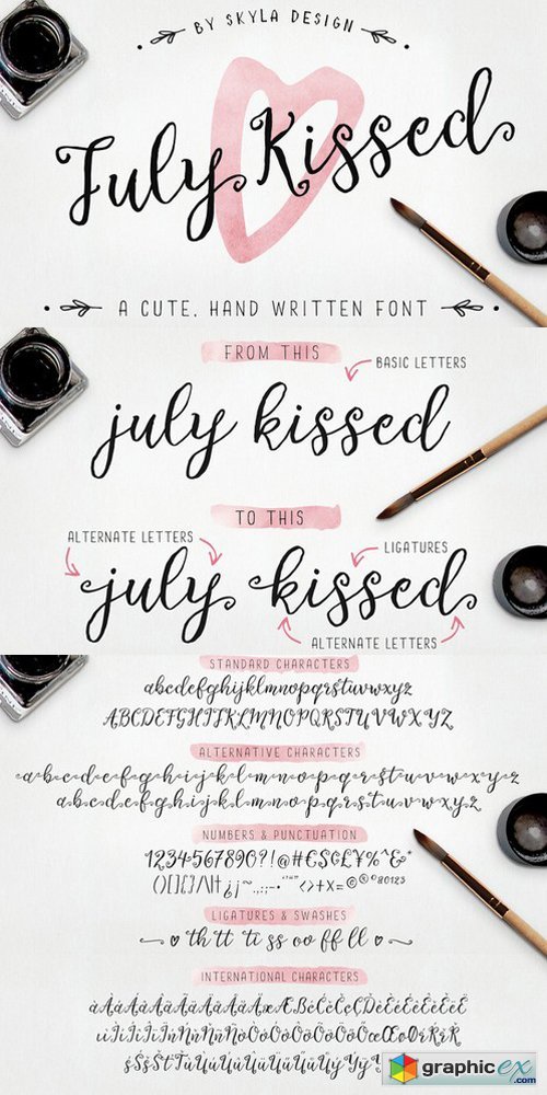 Cute, handwritten font - July Kissed