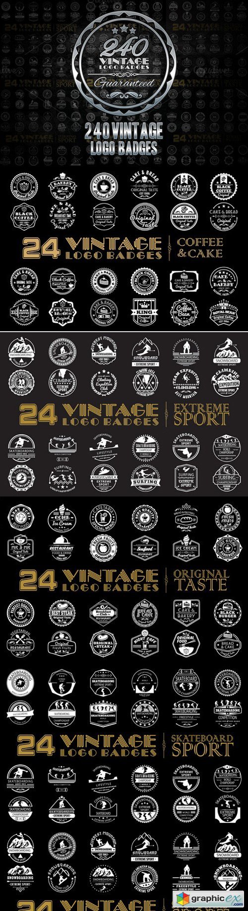 240 Vintage logo Badges