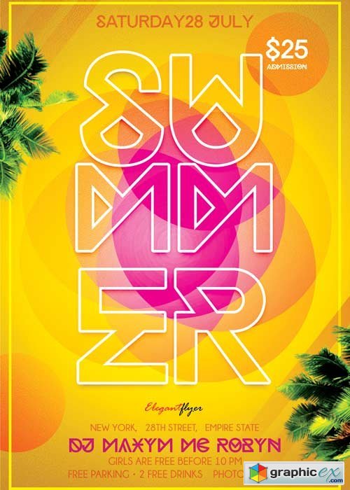 Summer V3 Flyer PSD Template + Facebook Cover