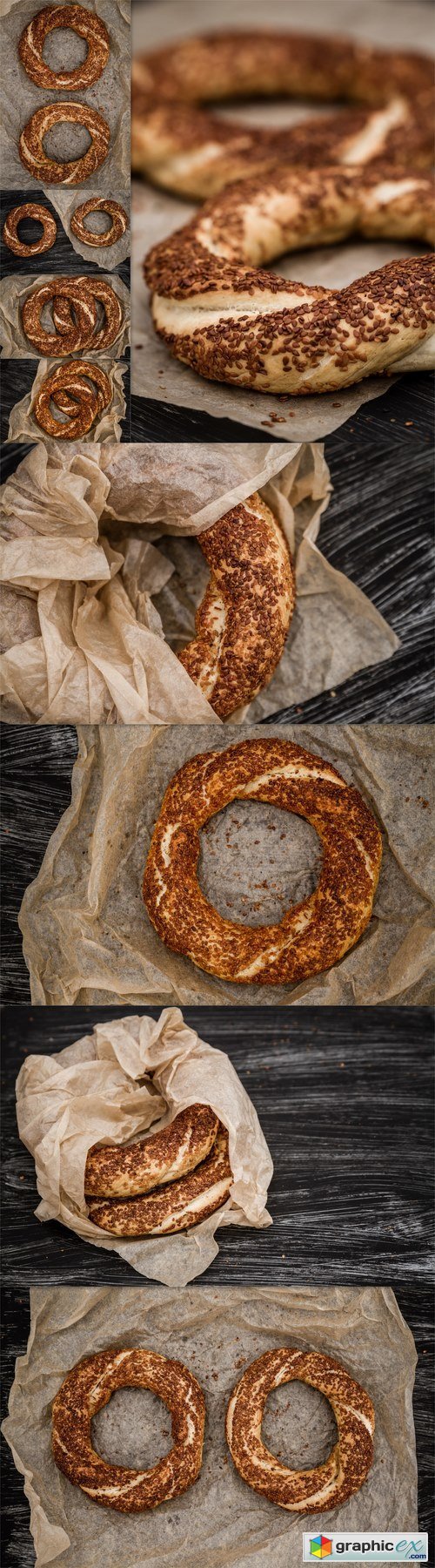 Simit, Nicely Baked Traditional Turkish Bagel with Sesame