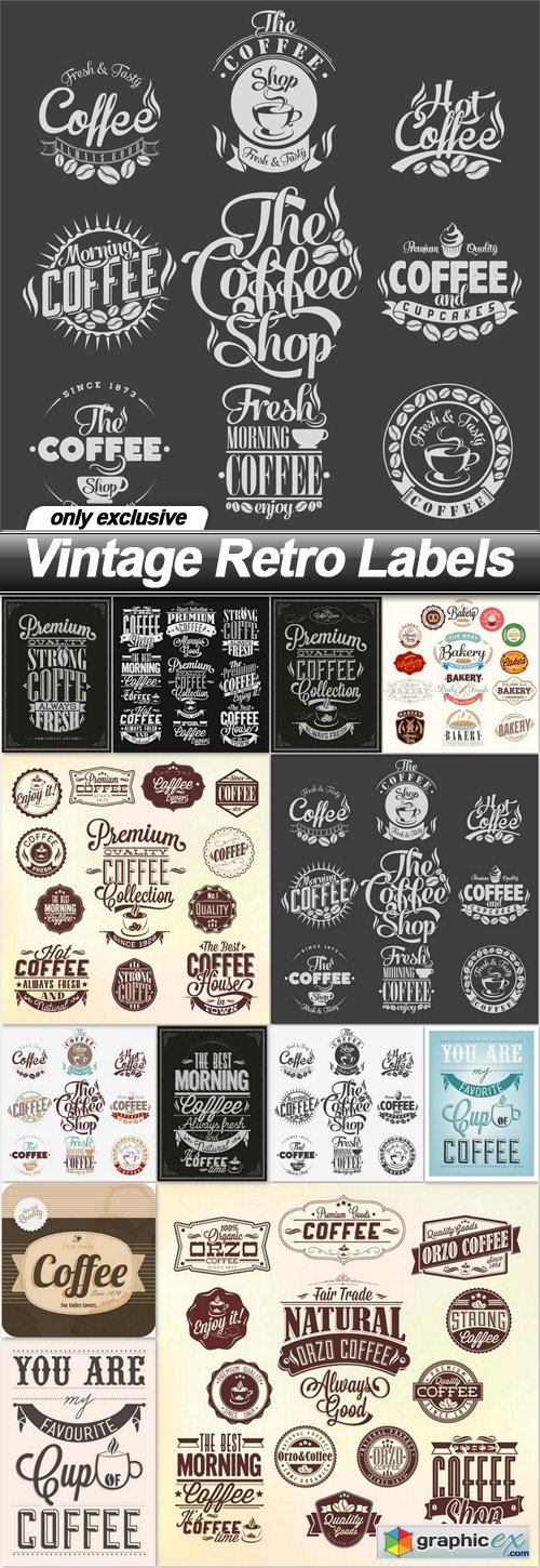Vintage Retro Labels - 13 EPS