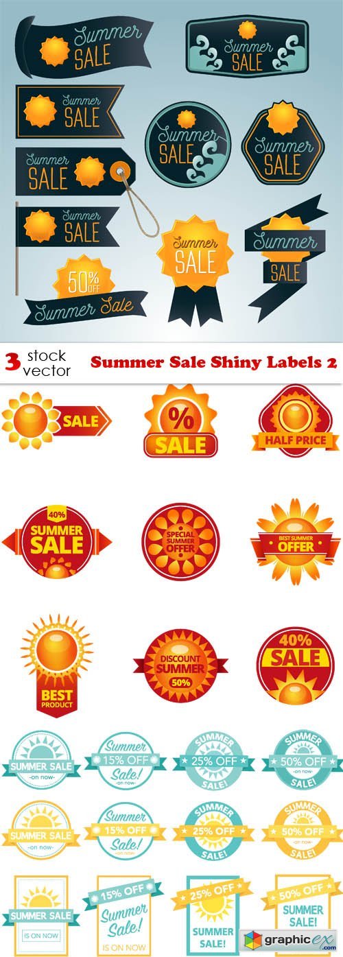 Summer Sale Shiny Labels 2