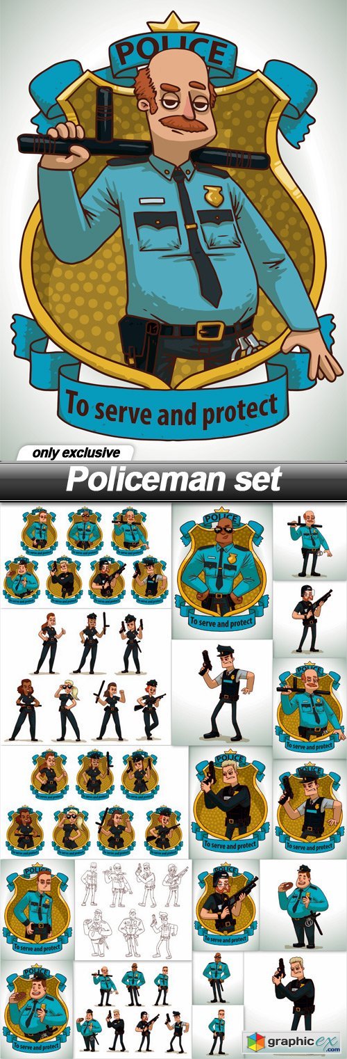 Policeman set - 19 EPS