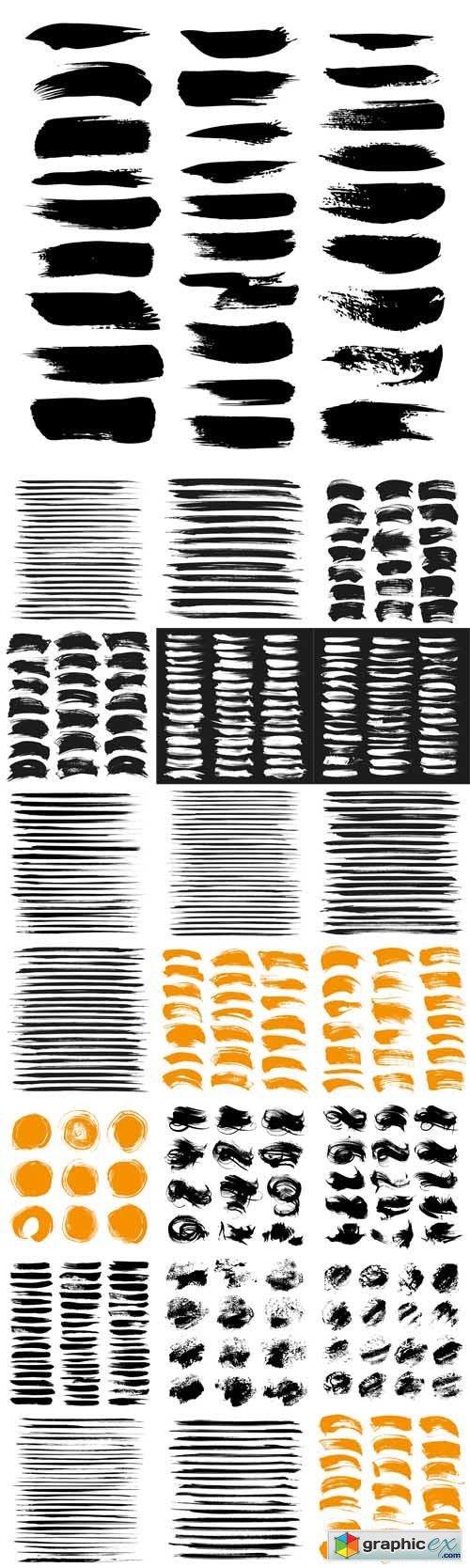 Abstract Brush Strokes Isolated on a white Background