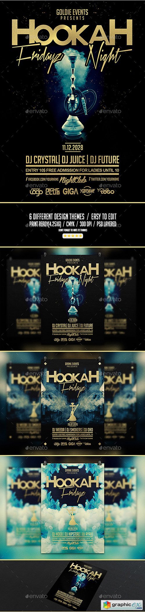 Hookah Fridayz Night | Party PSD Flyer Template