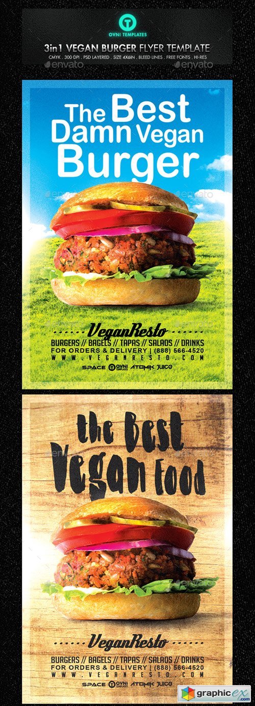 Vegan Burger Food Flyer Template