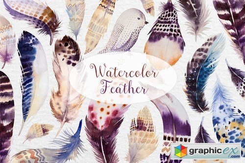 Watercolor BOHO feather DIY II