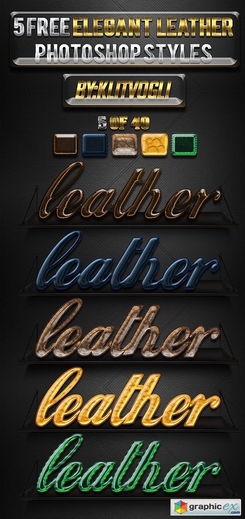 5 Elegant Leather Photoshop Styles