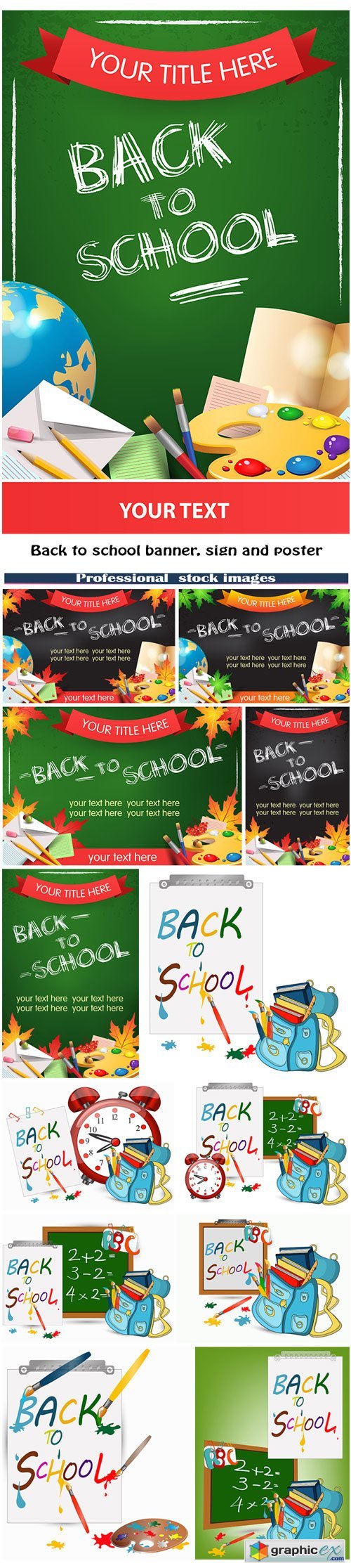 Back to school banner, sign and poster