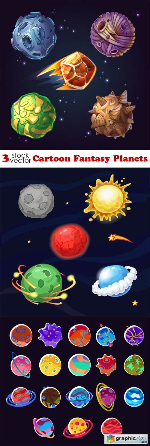 Cartoon Fantasy Planets