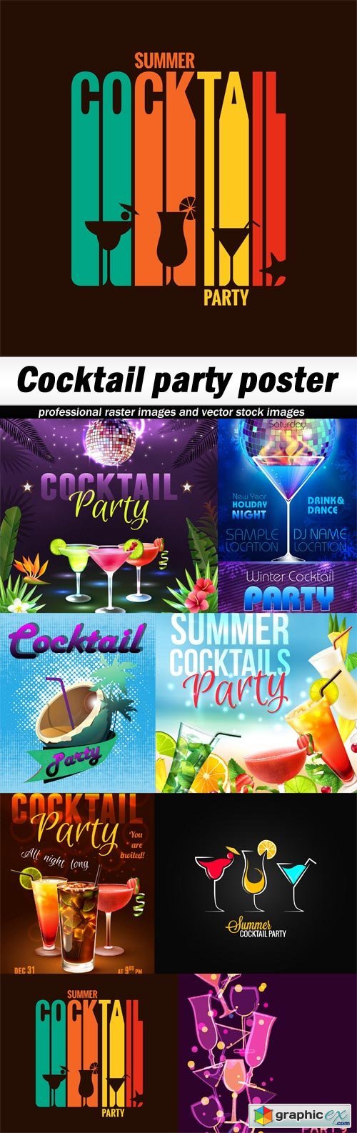 Cocktail party poster-8xEPS