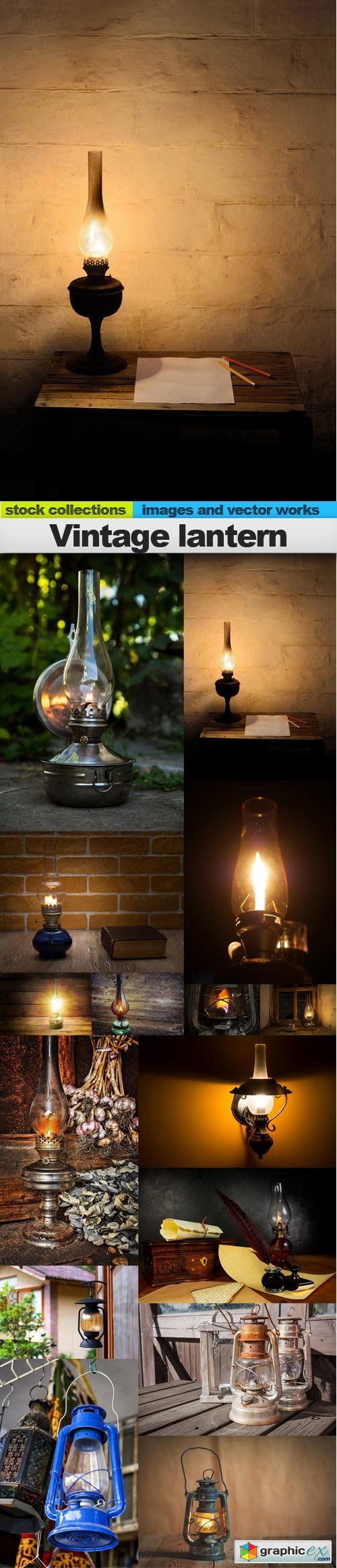 Vintage lantern, 15 x UHQ JPEG