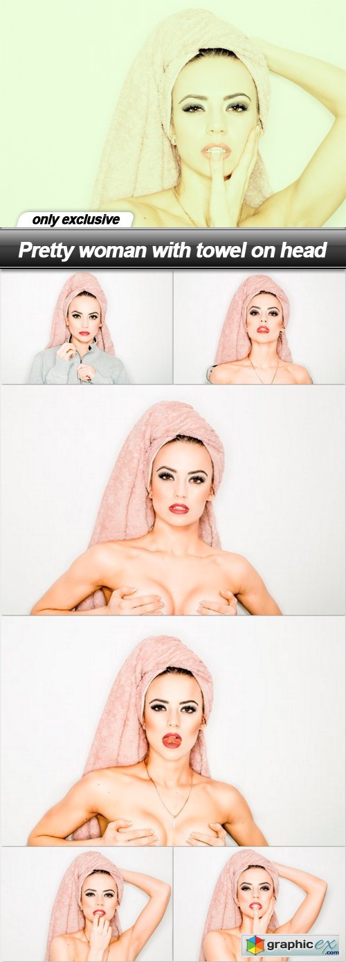 Pretty woman with towel on head - 7 UHQ JPEG