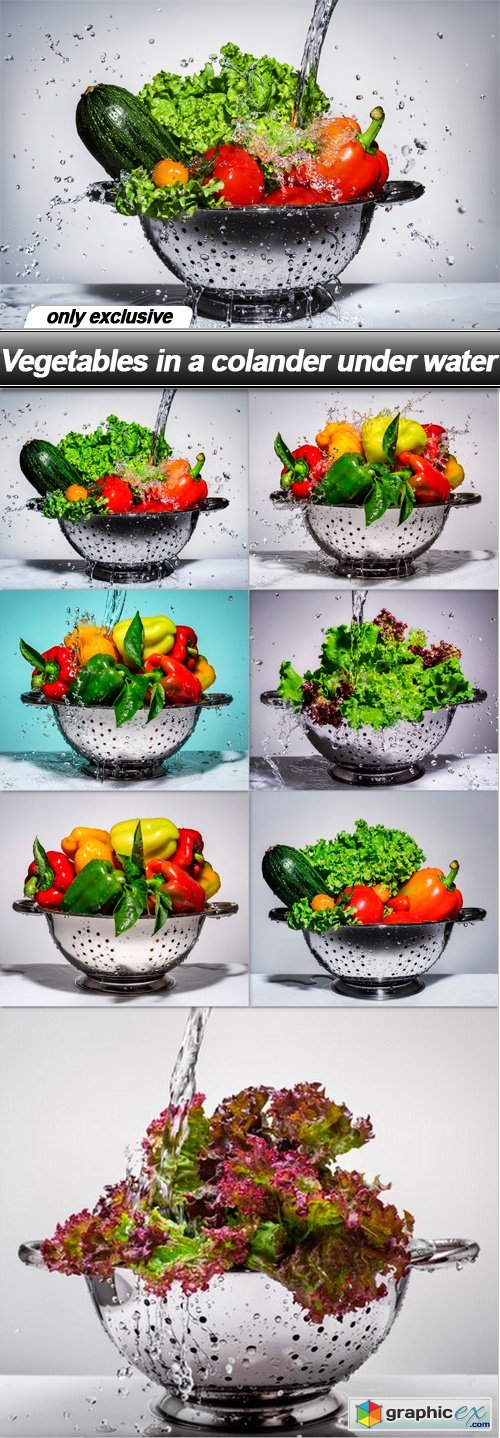 Vegetables in a colander under water - 7 UHQ JPEG