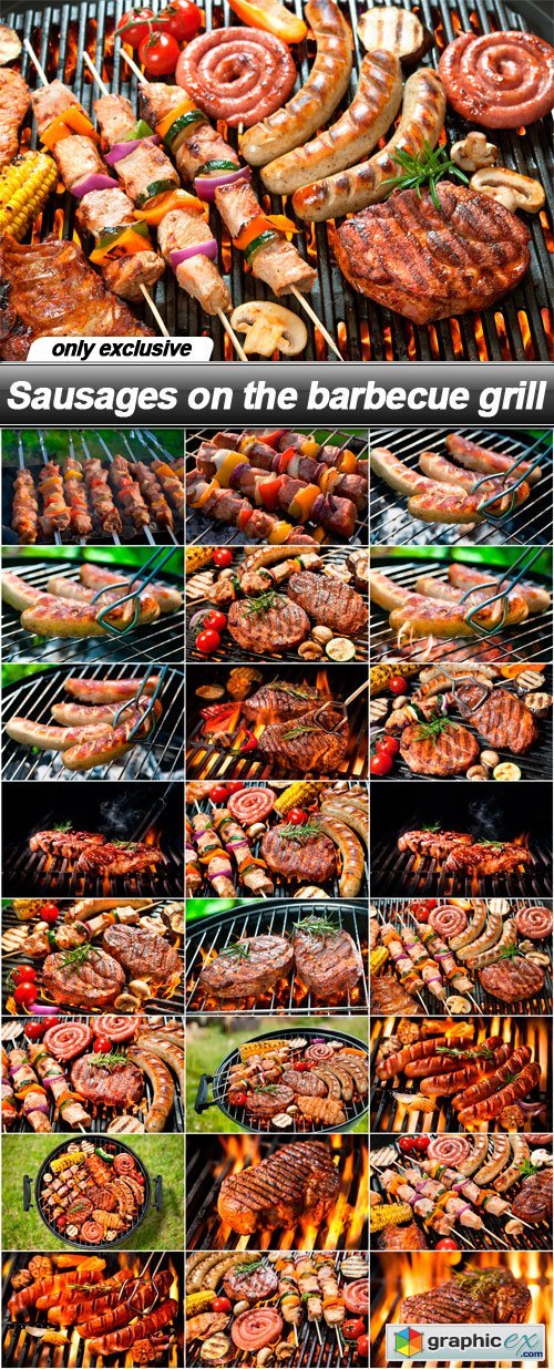 Sausages on the barbecue grill - 24 UHQ JPEG