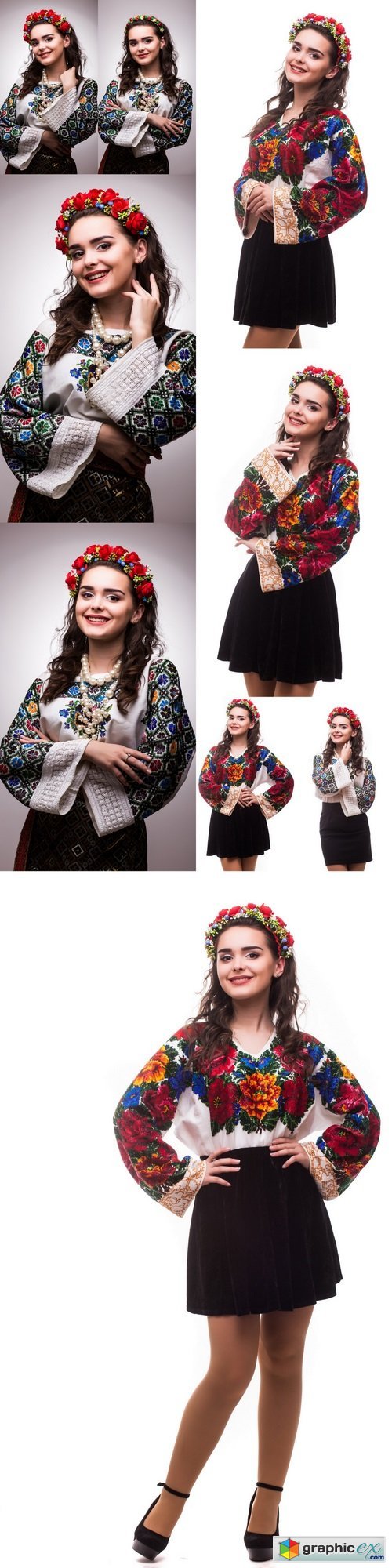 Young beautiful woman in ukraine national dress