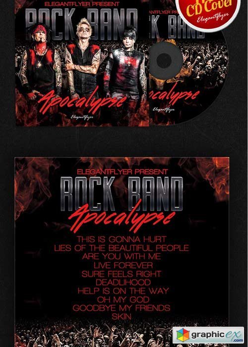 Rock Band CD Cover PSD Template