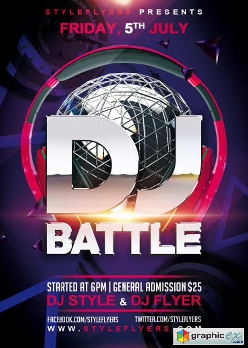 DJ Battle PSD Flyer Template