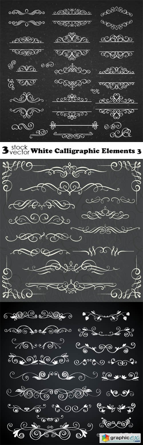 White Calligraphic Elements 3