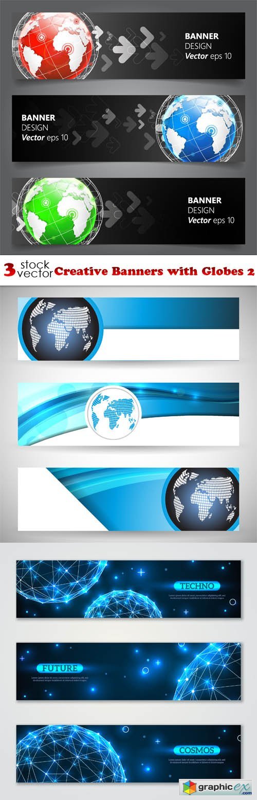 Creative Banners with Globes 2
