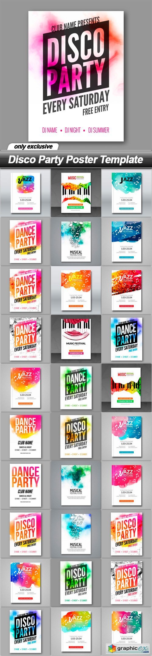 Disco Party Poster Template - 31 EPS