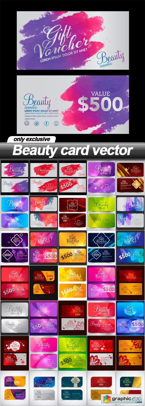 Beauty card vector - 36 EPS