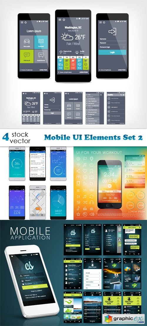 Mobile UI Elements Set 2