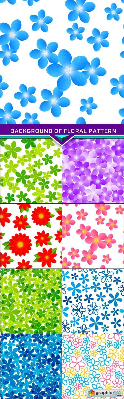 Background of floral pattern 9x EPS