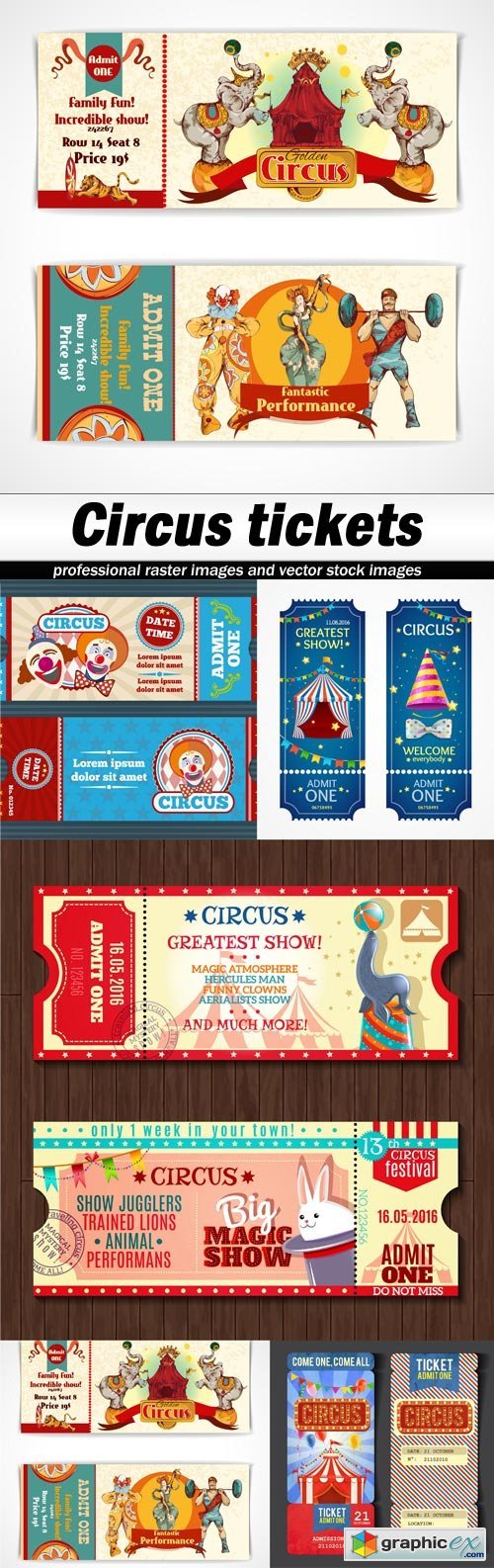 Circus tickets-5 EPS
