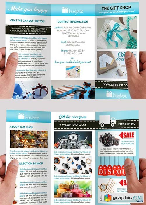 Gift Shop Premium Tri-Fold PSD Brochure Template