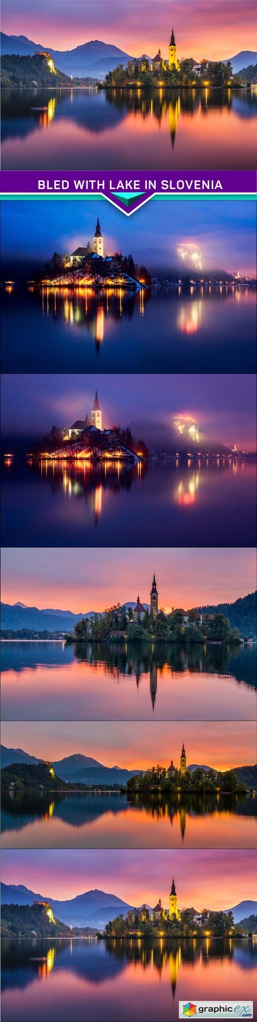 Bled with lake in Slovenia Europe 5x JPEG