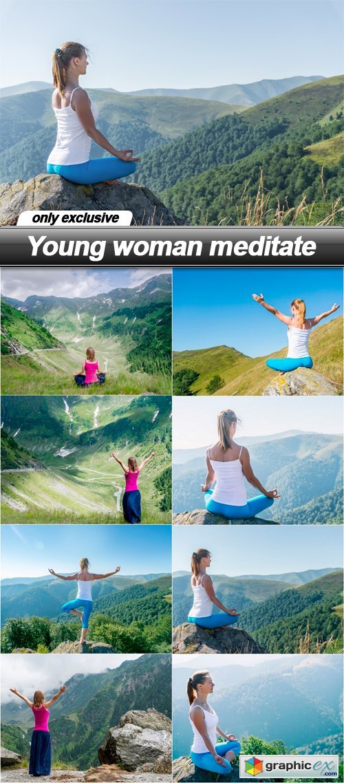 Young woman meditate - 8 UHQ JPEG
