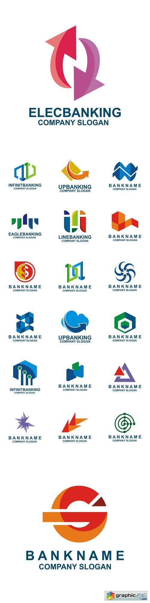 Logo Design Banking Financial Business Icon