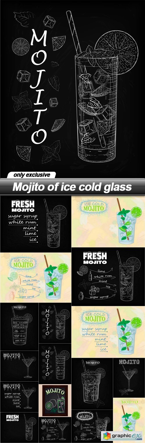Mojito of ice cold glass - 17 EPS